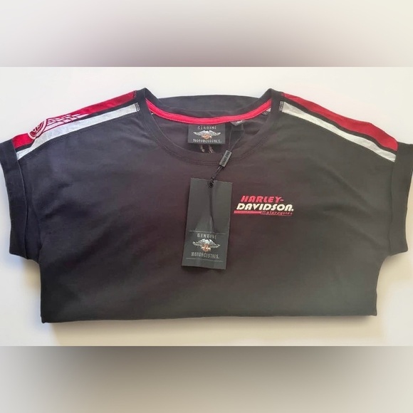 NWT Harley-Davidson Black Tee with Red Highlights - Picture 2 of 5